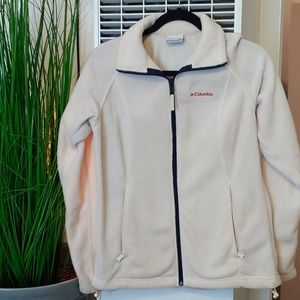SM. Columbia cream zip up jacket